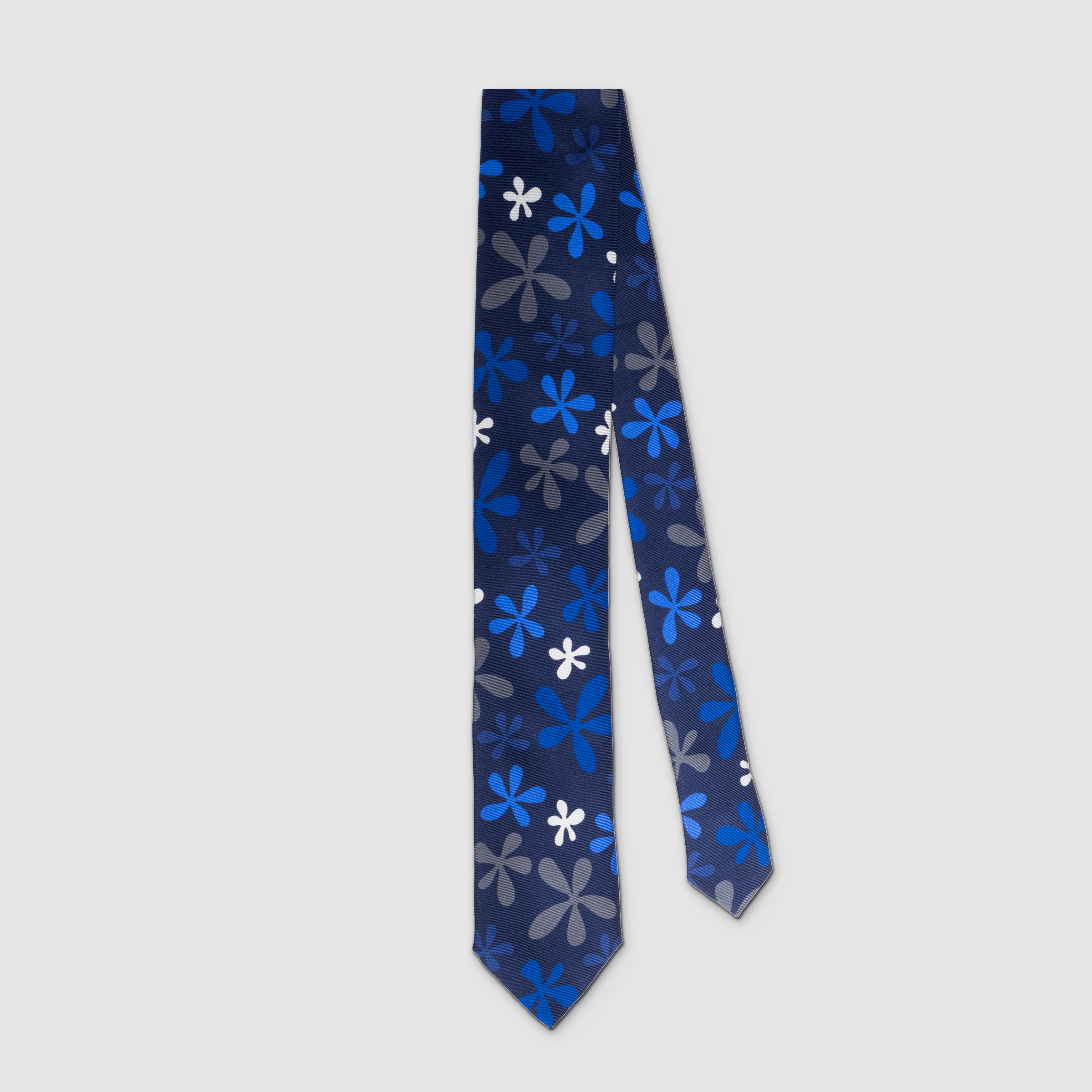 CRAVATE FLEURS BLEUES