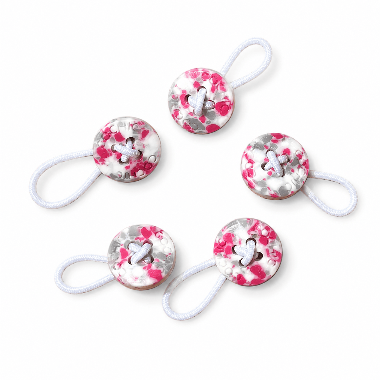 UPCYCLED PLASTIC BUTTON EXTENDER - PINK (5PCS)