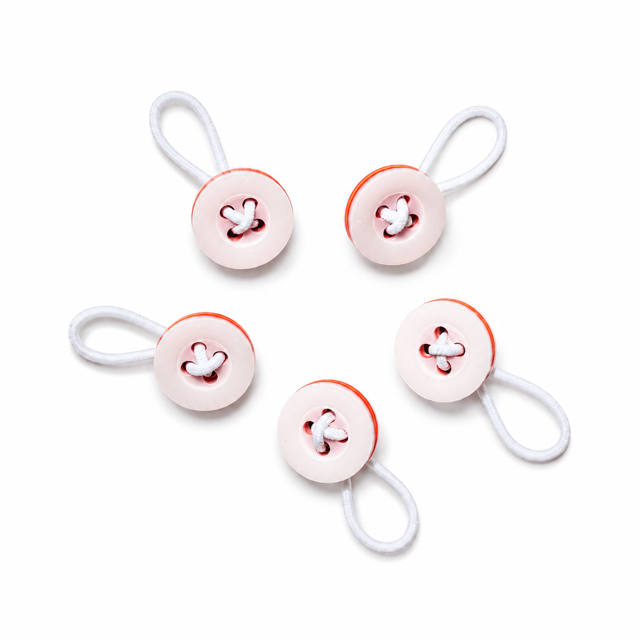 UCYCLED RESIN BUTTON EXTENDER - WHITE AND ORANGE (5PCS)