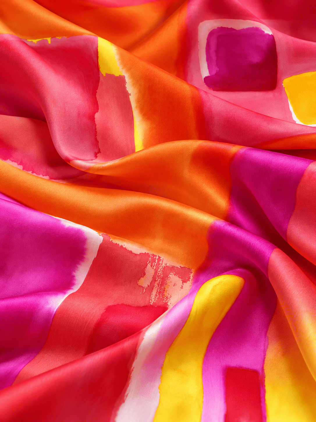 Cotnoir Summer Sunset silk foulard close-up detail - Cochic