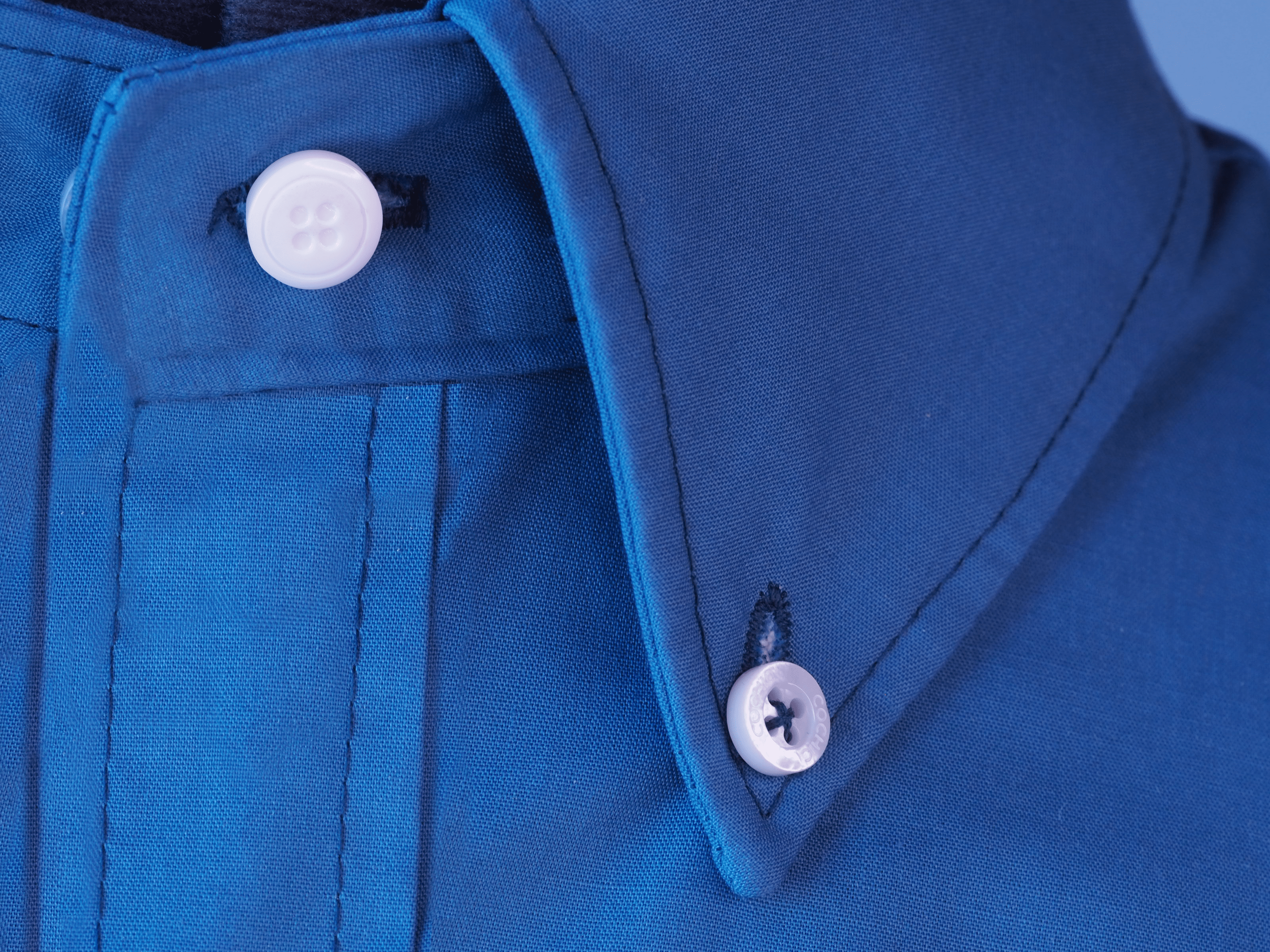 Front view of white C2 shirt collar extender