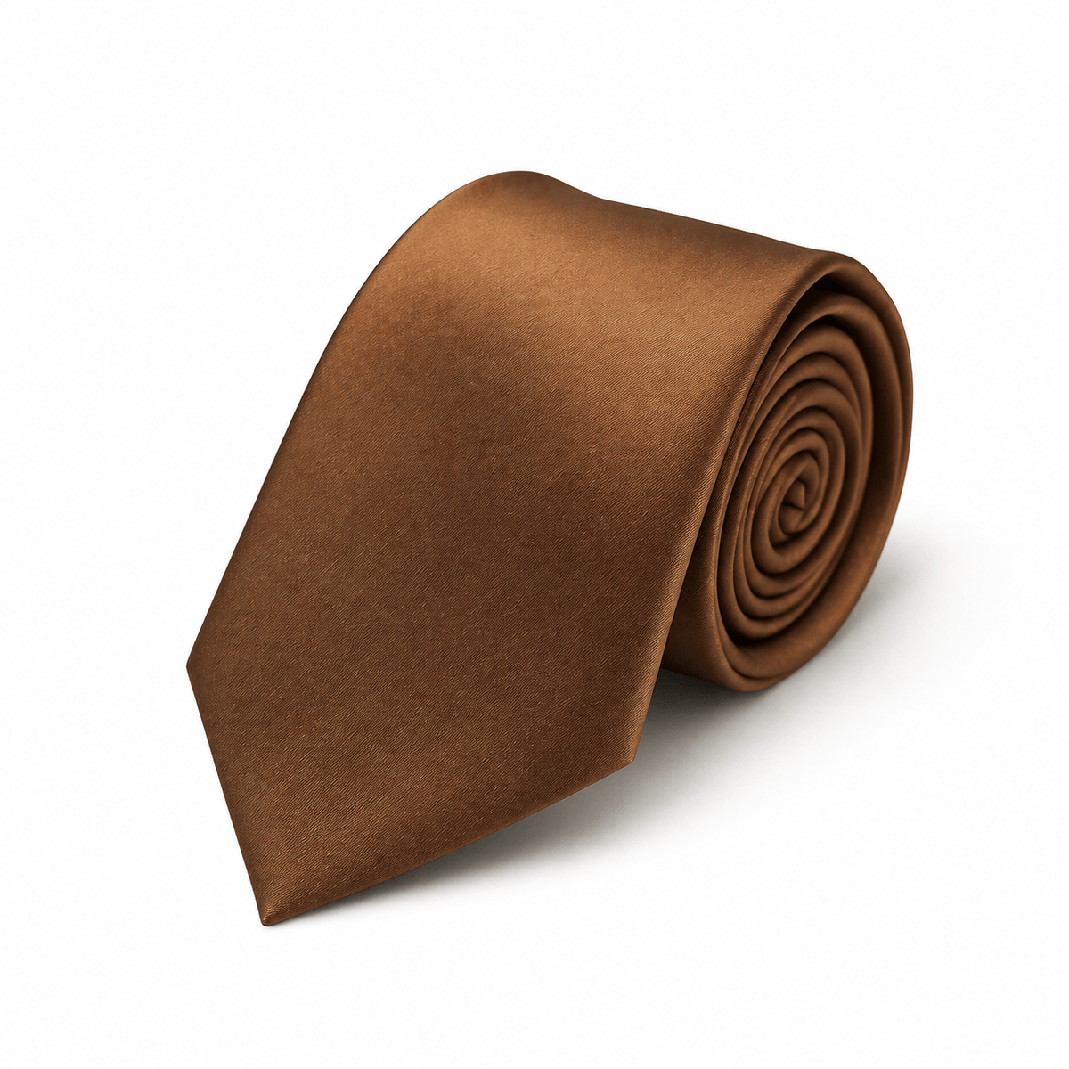THE COGNAC - BOTTIGLIA TIE, cognac brown tie rolled