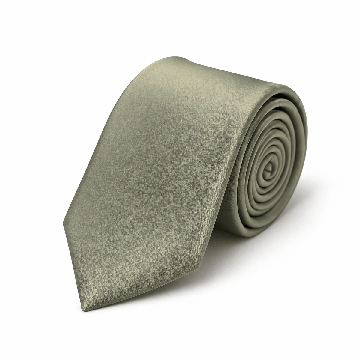 THE SAGE - BOTTIGLIA TIE, sage green tie rolled