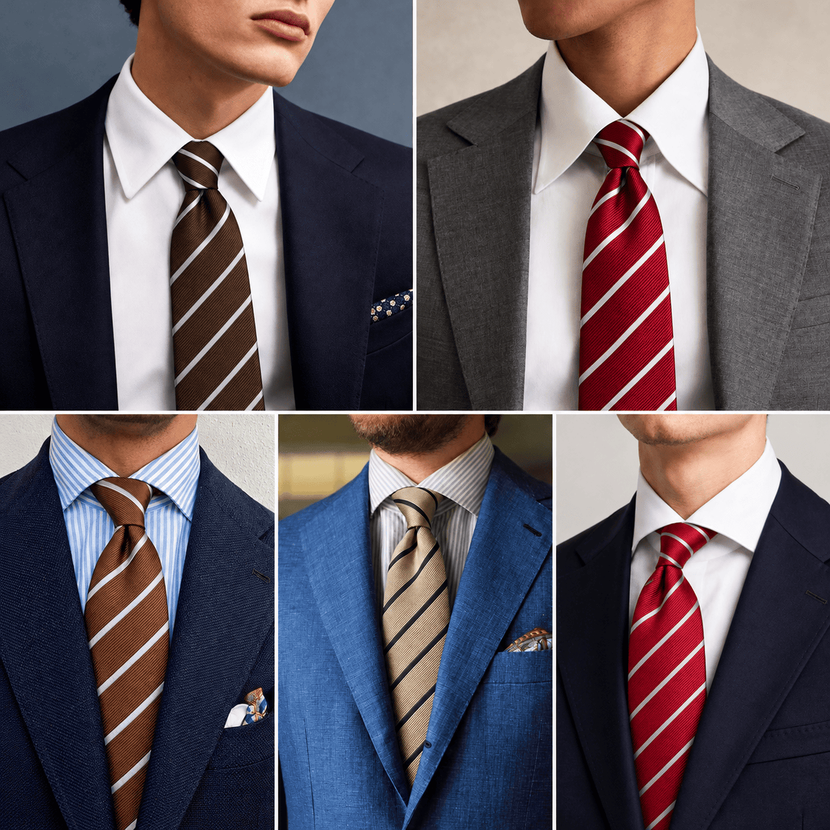 THE WINDSOR STRIPE - BOTTIGLIA TIE worn in all five colours