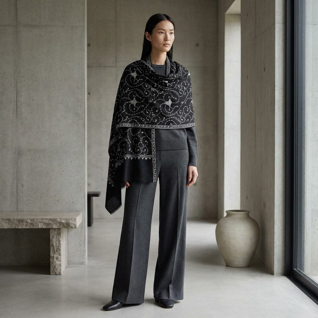 CASHMERE FINE WOOL SHAWL - HALA