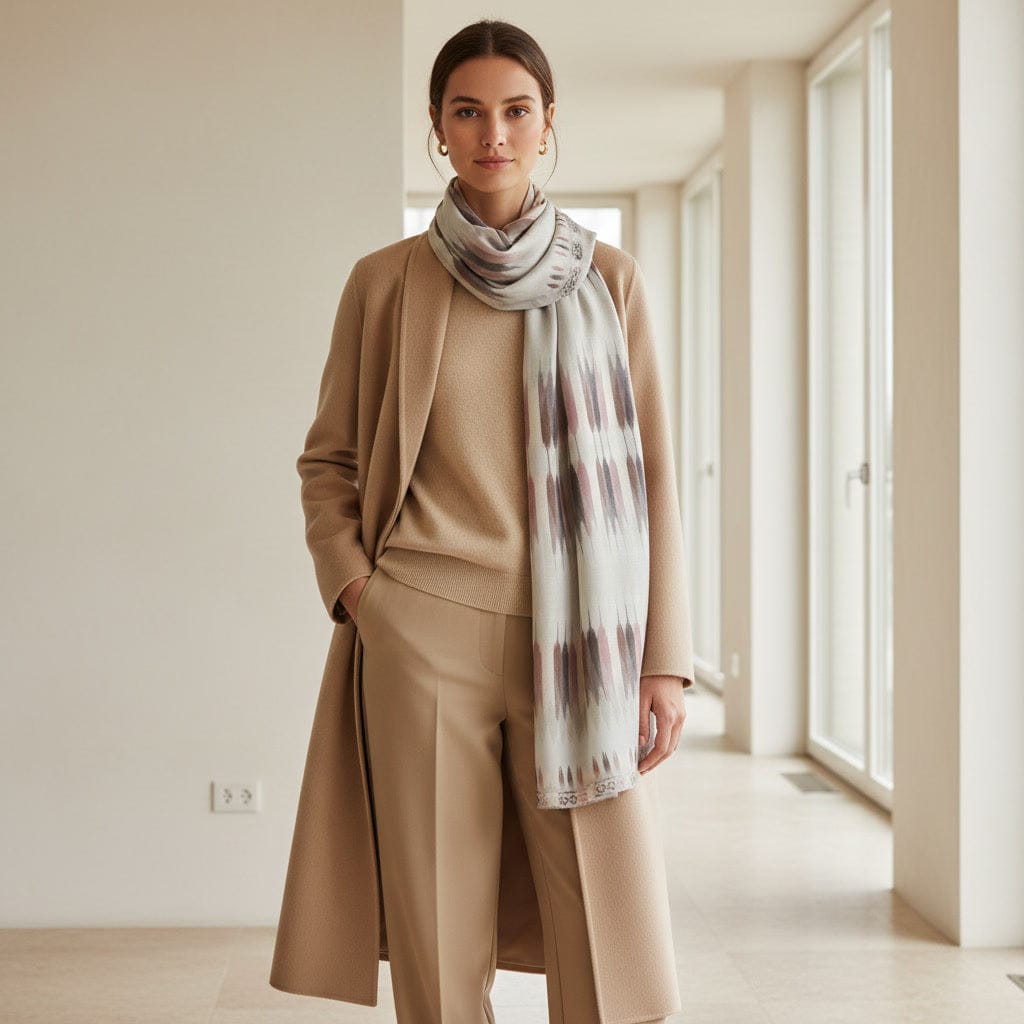 CASHMERE FINE WOOL SHAWL - NOURIA