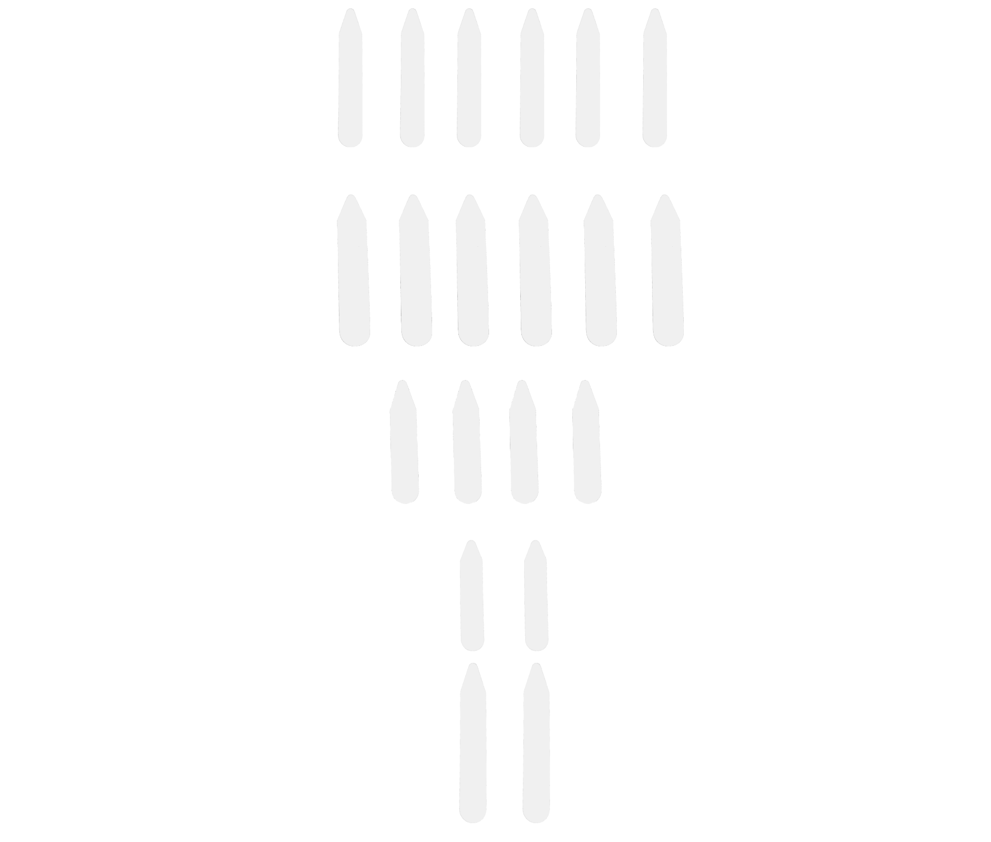 COLLAR STAYS -COCHIC® -SET OF 20 -5 SIZES -WHITE - Cochic