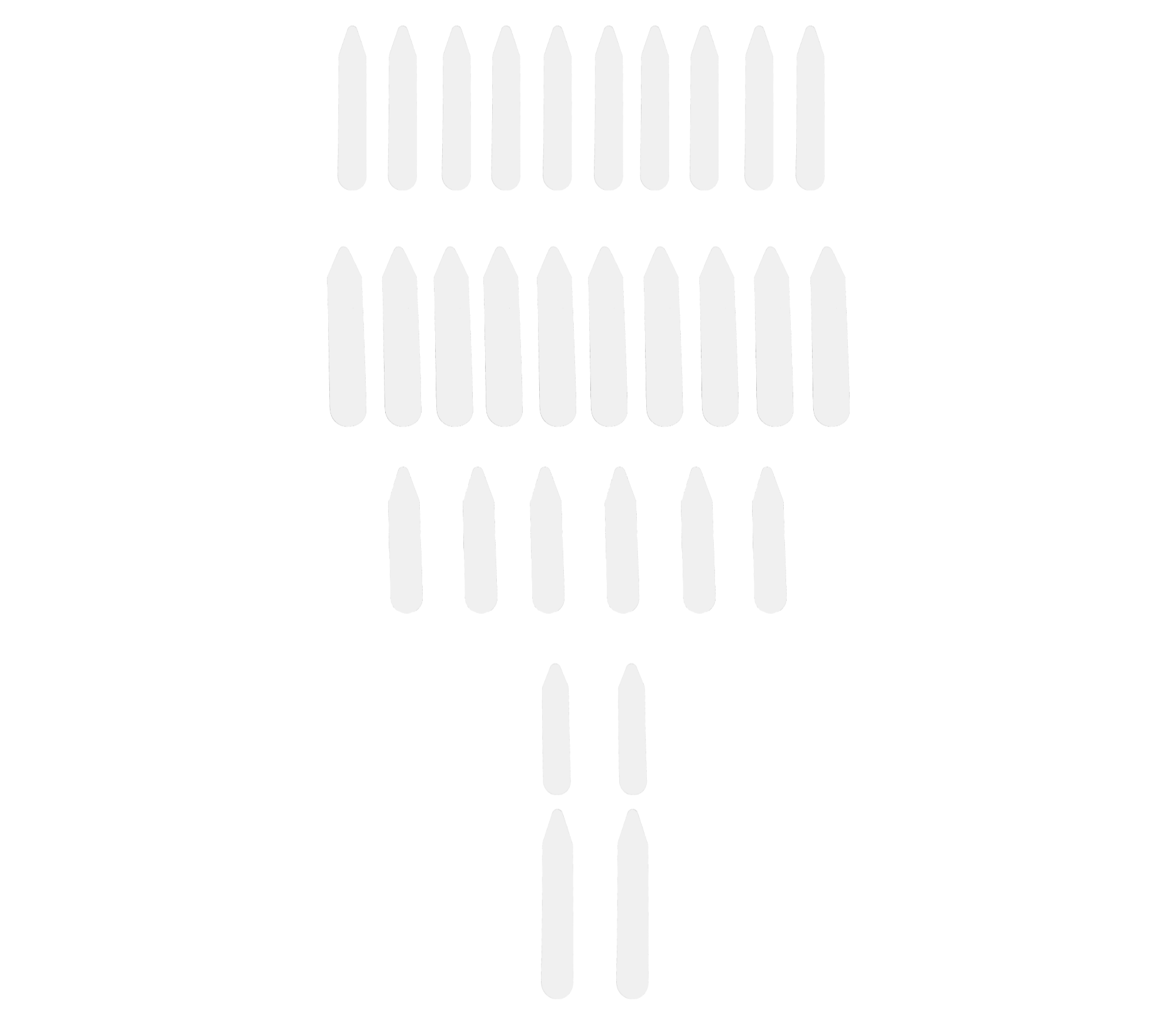 COLLAR STAYS -COCHIC® -SET OF 30 -5 SIZES -WHITE - Cochic