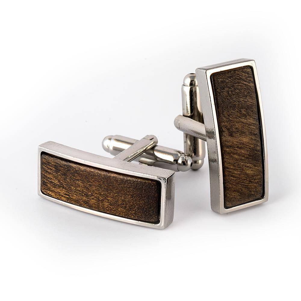 BROWN WOODEN CUFFLINKS - Cochic