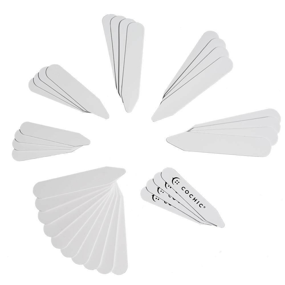 COLLAR STAYS -COCHIC® -SET OF 34 -7 SIZES -WHITE - Cochic