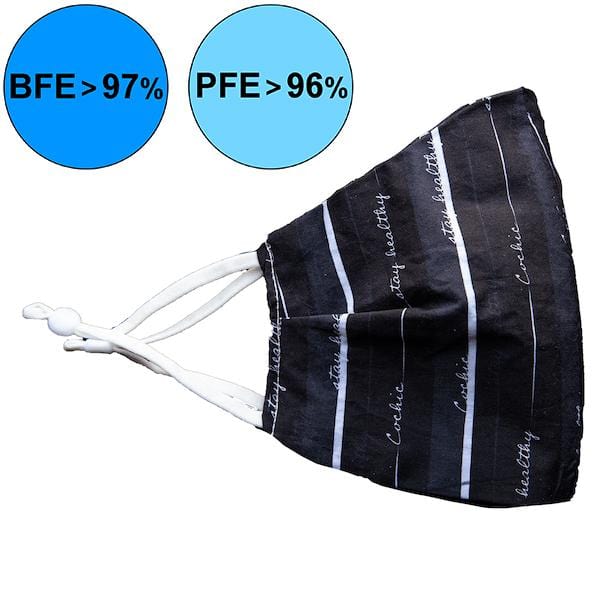 Masque 99.9% Antibactérien Noir "Stay Healthy"