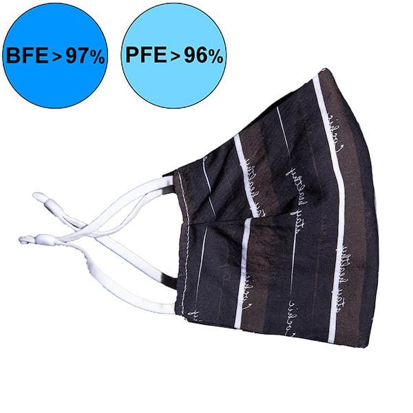 “Stay Healthy” 99.9% Antibacterial Mask - Black/Brown