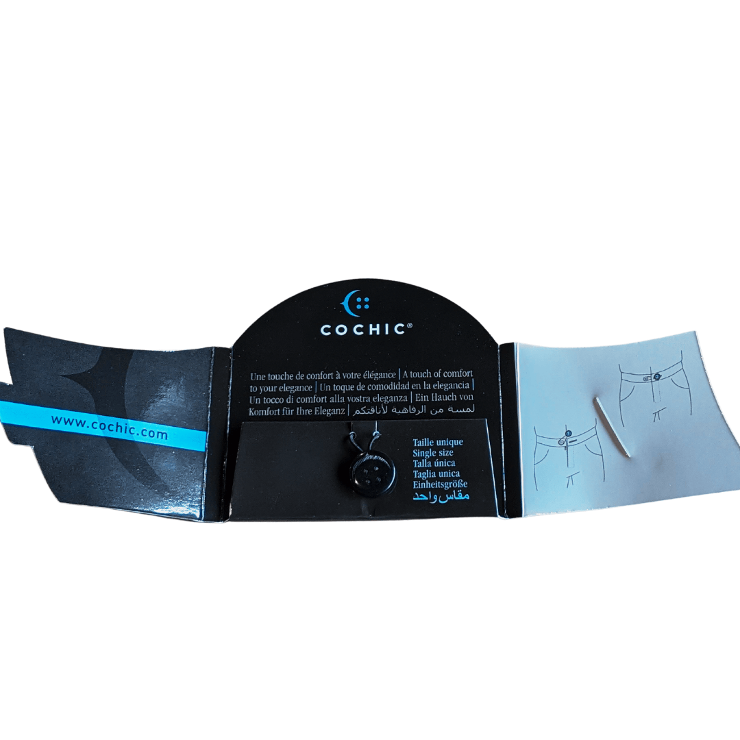 front view package of a black waist extender