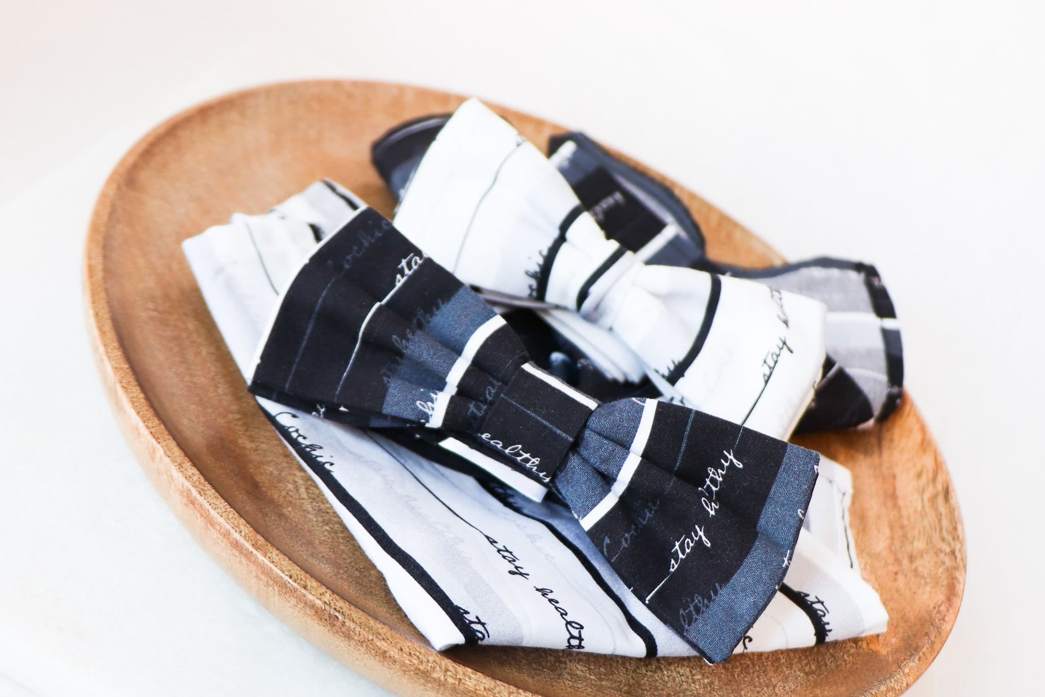 ANTIBACTERIAL COTTON BOW TIE- "STAY HEALTHY"