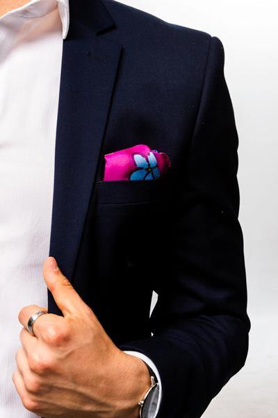 PURPLE HIBISCUS POCKET SQUARE - Cochic