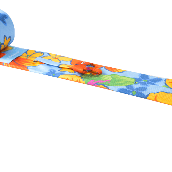 HIBISCUS TIE BLUE AND ORANGE - SKINNY - Cochic