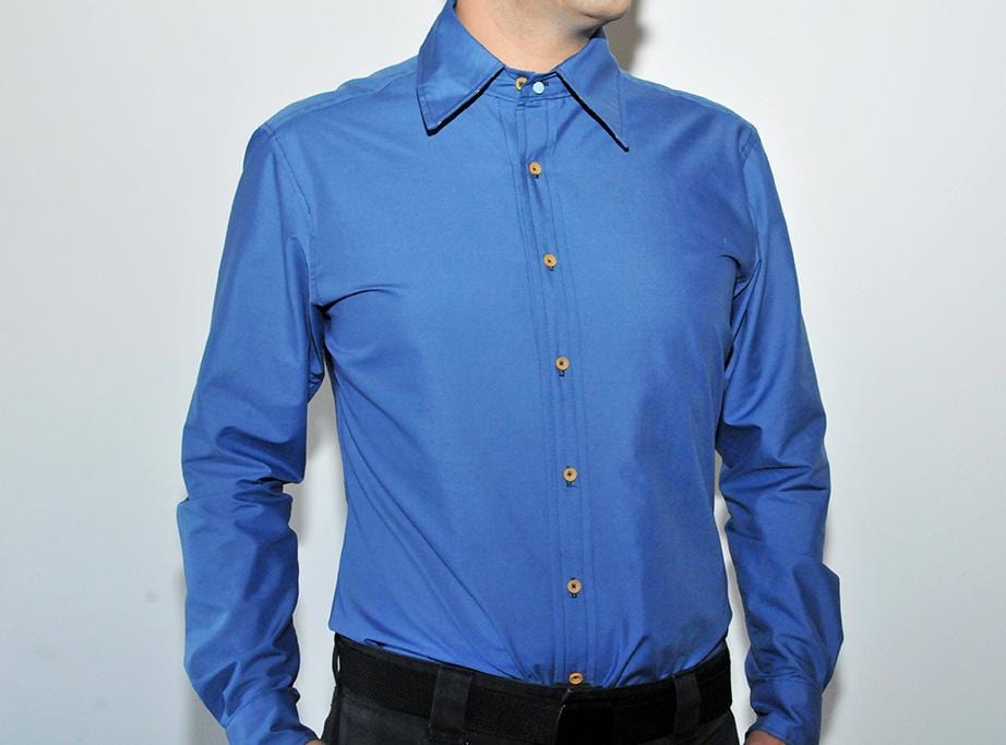 CHEMISE EN COTON BLEU ROYAL®