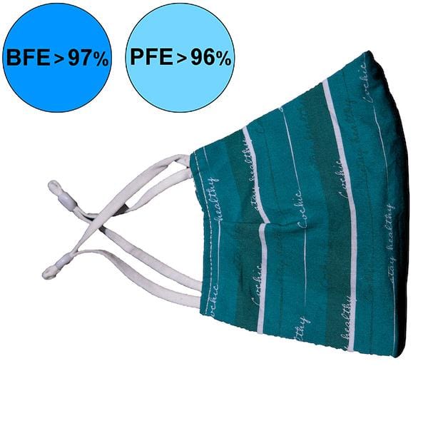 Masque 99.9% Antibactérien "Stay Healthy" - Vert émeraude