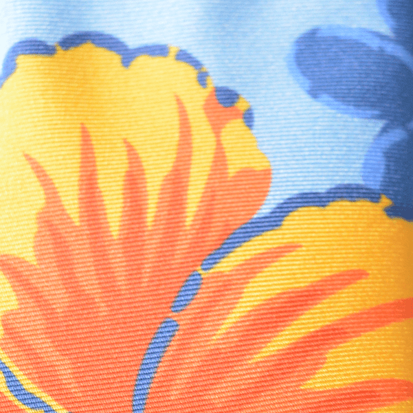 HIBISCUS TIE BLUE AND ORANGE - SKINNY - Cochic