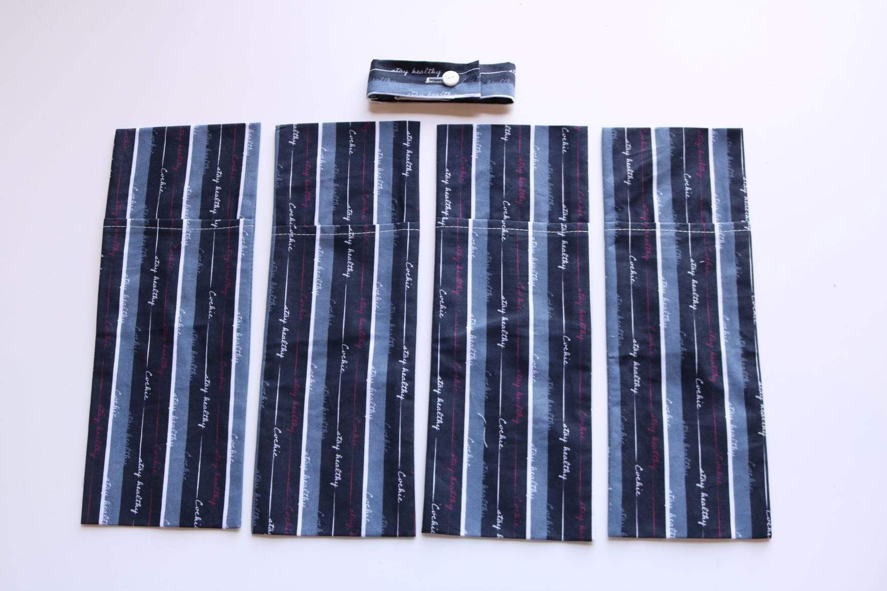 Pochette à ustensile « Stay Healthy » - 4 pochettes
