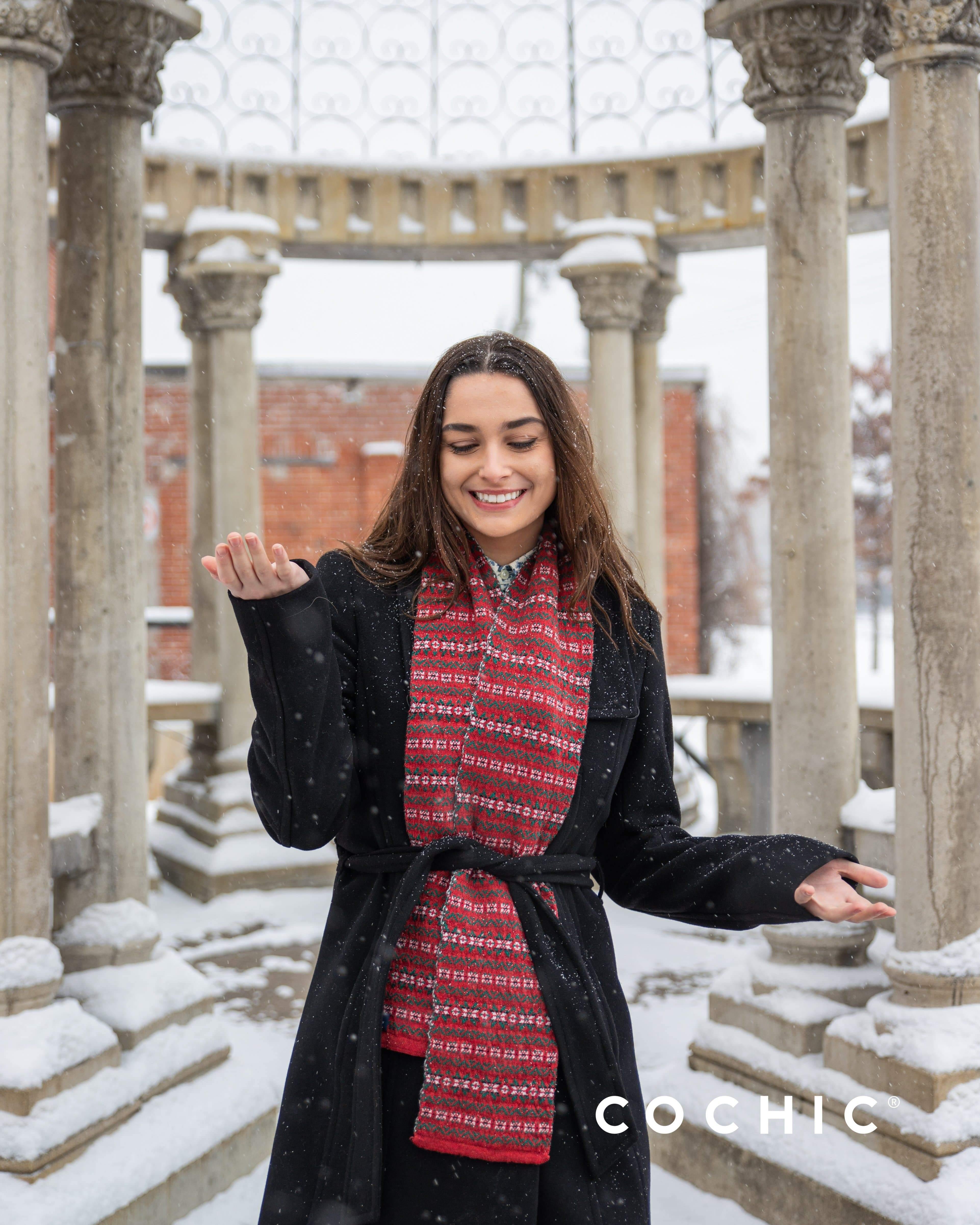 BRUXELLES WOOL SCARF - CHRISTMAS DESIGN - Cochic