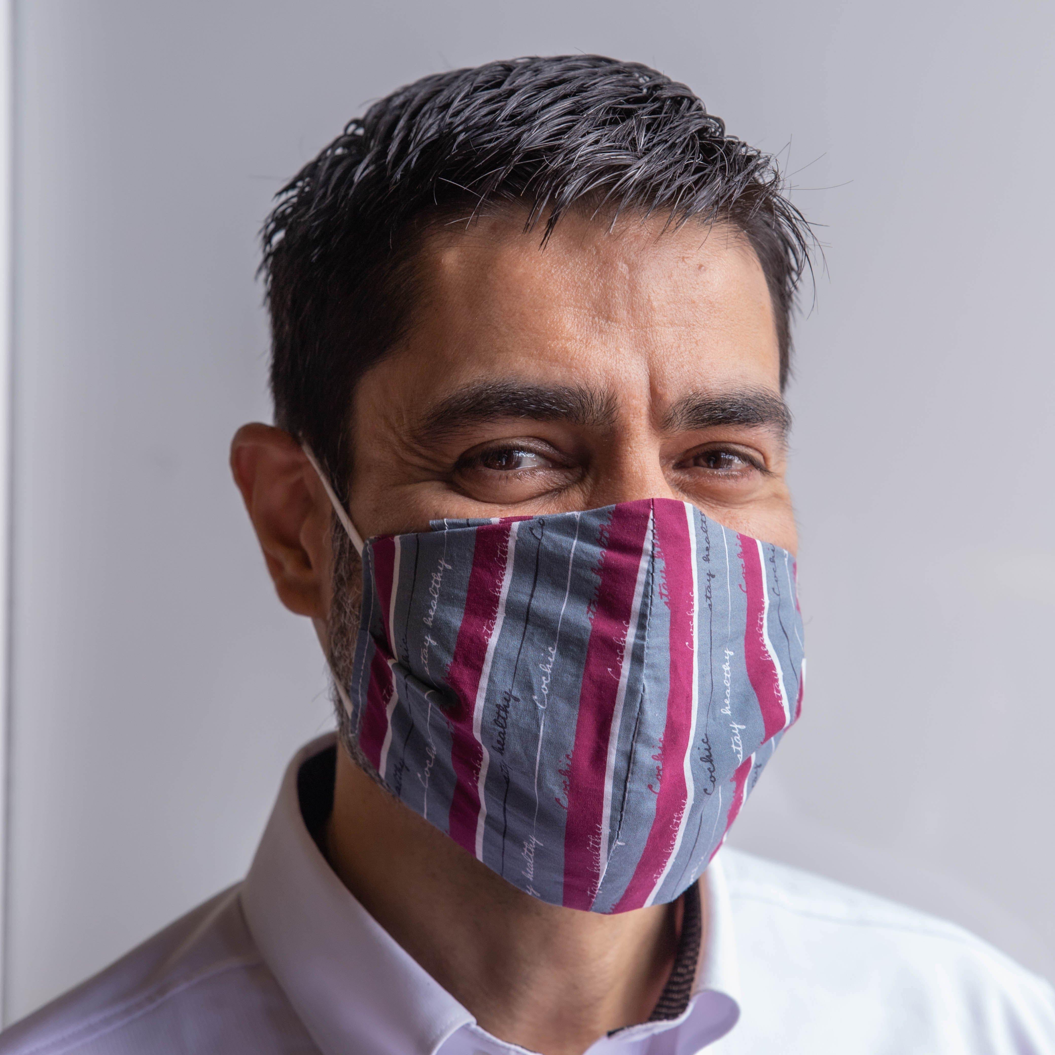 “Stay Healthy” 99.9% Antibacterial Mask - Vintage Blue - Cochic