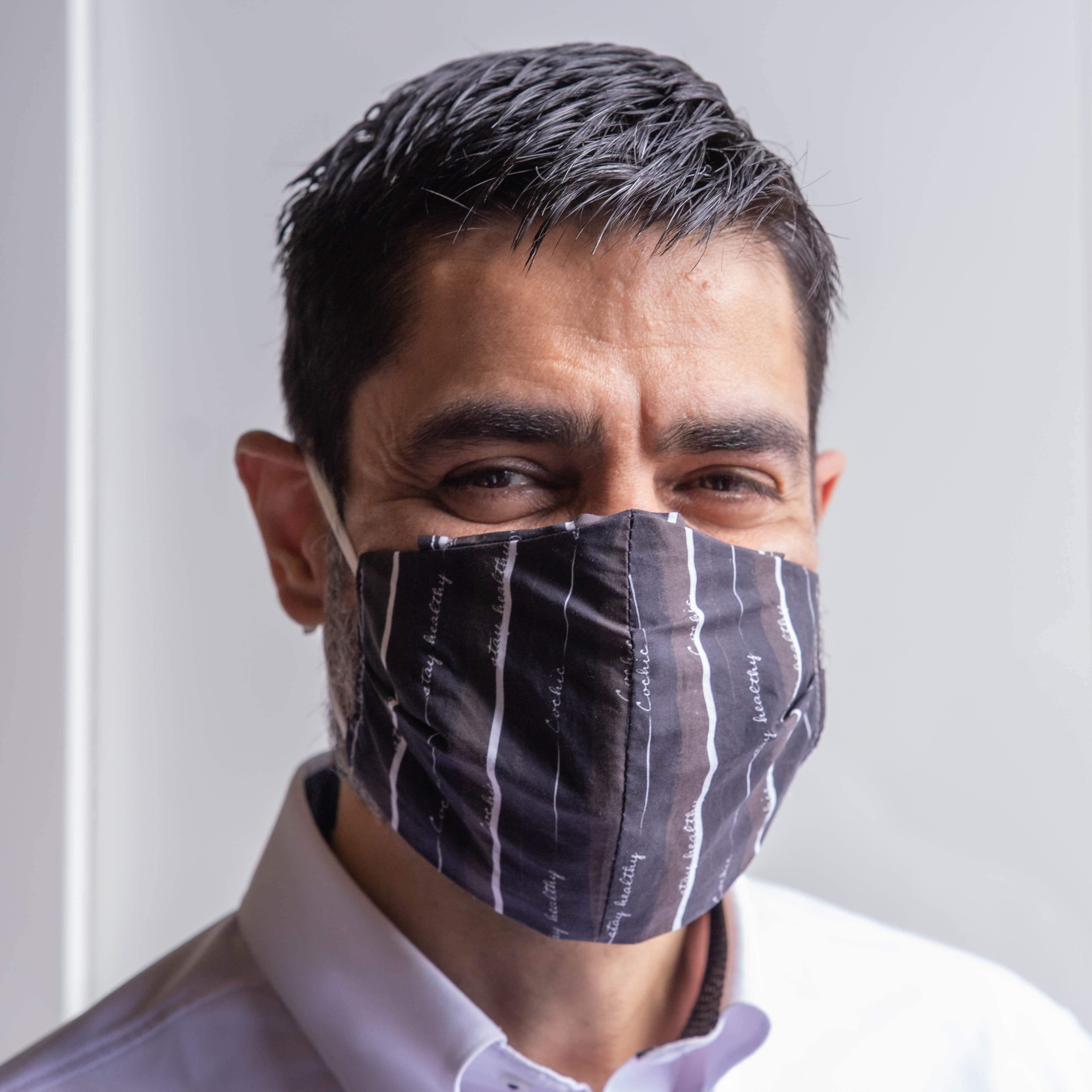 “Stay Healthy” 99.9% Antibacterial Mask - Black/Brown - Cochic