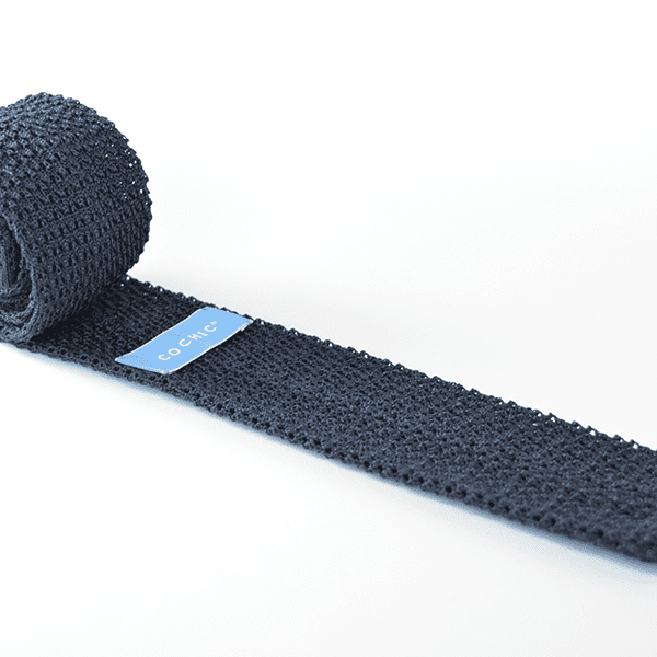 ITALIAN TRICOT TIE NAVY - SKINNY - Cochic