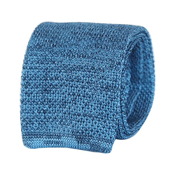 ITALIAN TRICOT TIE BLUE - SKINNY - Cochic
