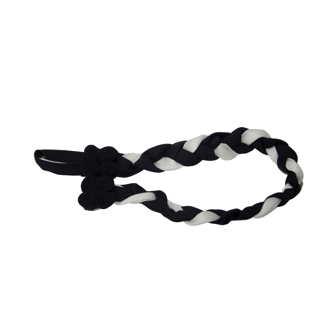 Collier ras du cou Twister noir et blanc