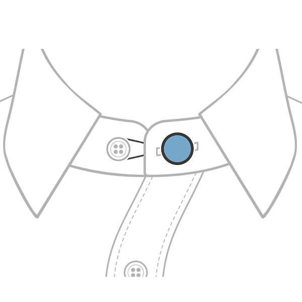 Infographic of how to use a blue shirt collar extender
