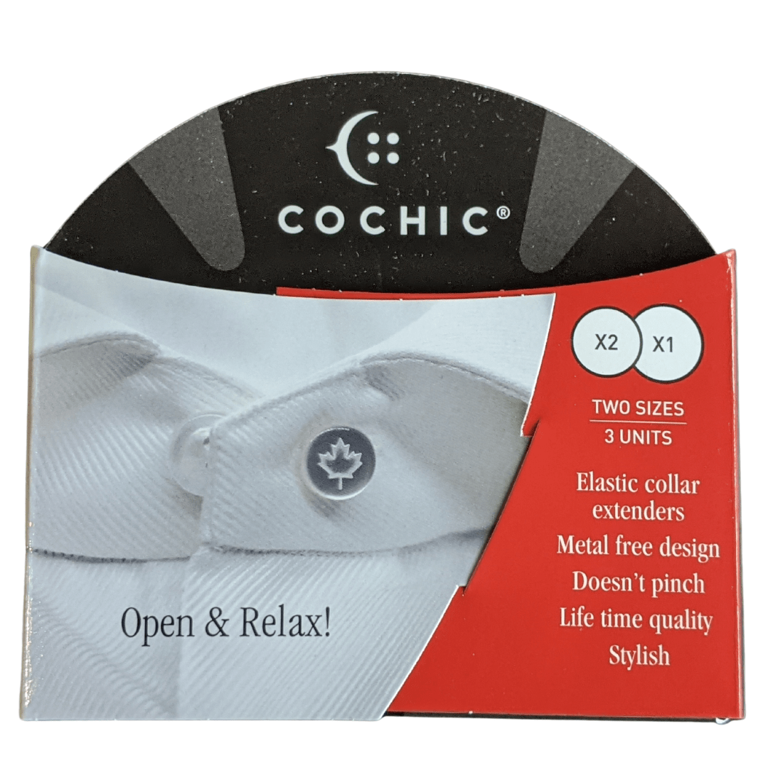 top view of the package of the canadian white shirt collar extender