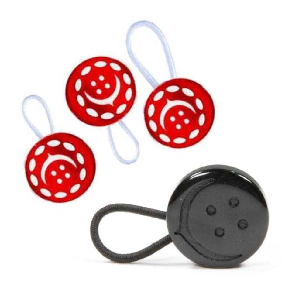 top view of 3 set red shirt collar extender and black waist extender