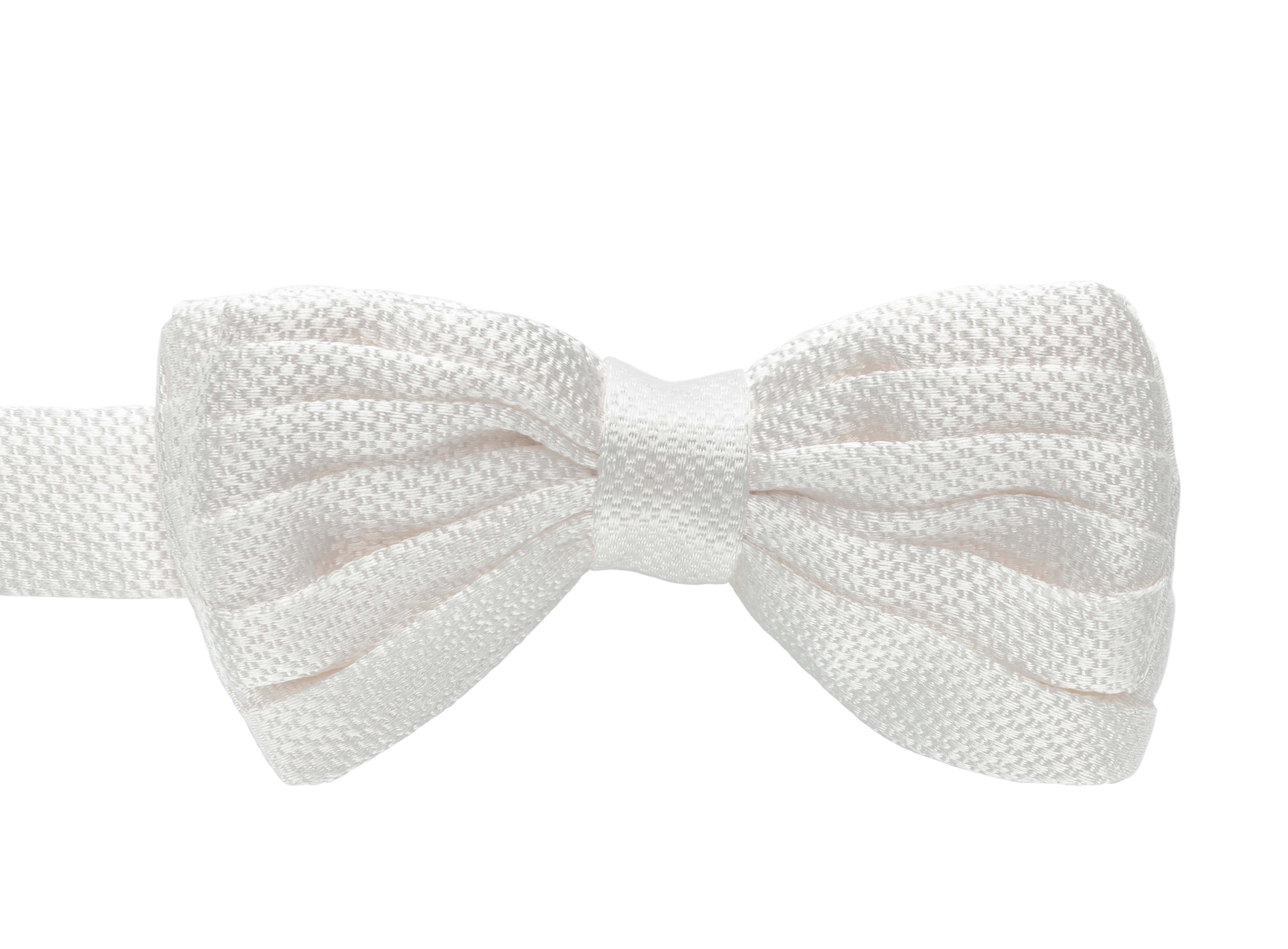 Rose Blanche Bow Tie (100% Silk, White)