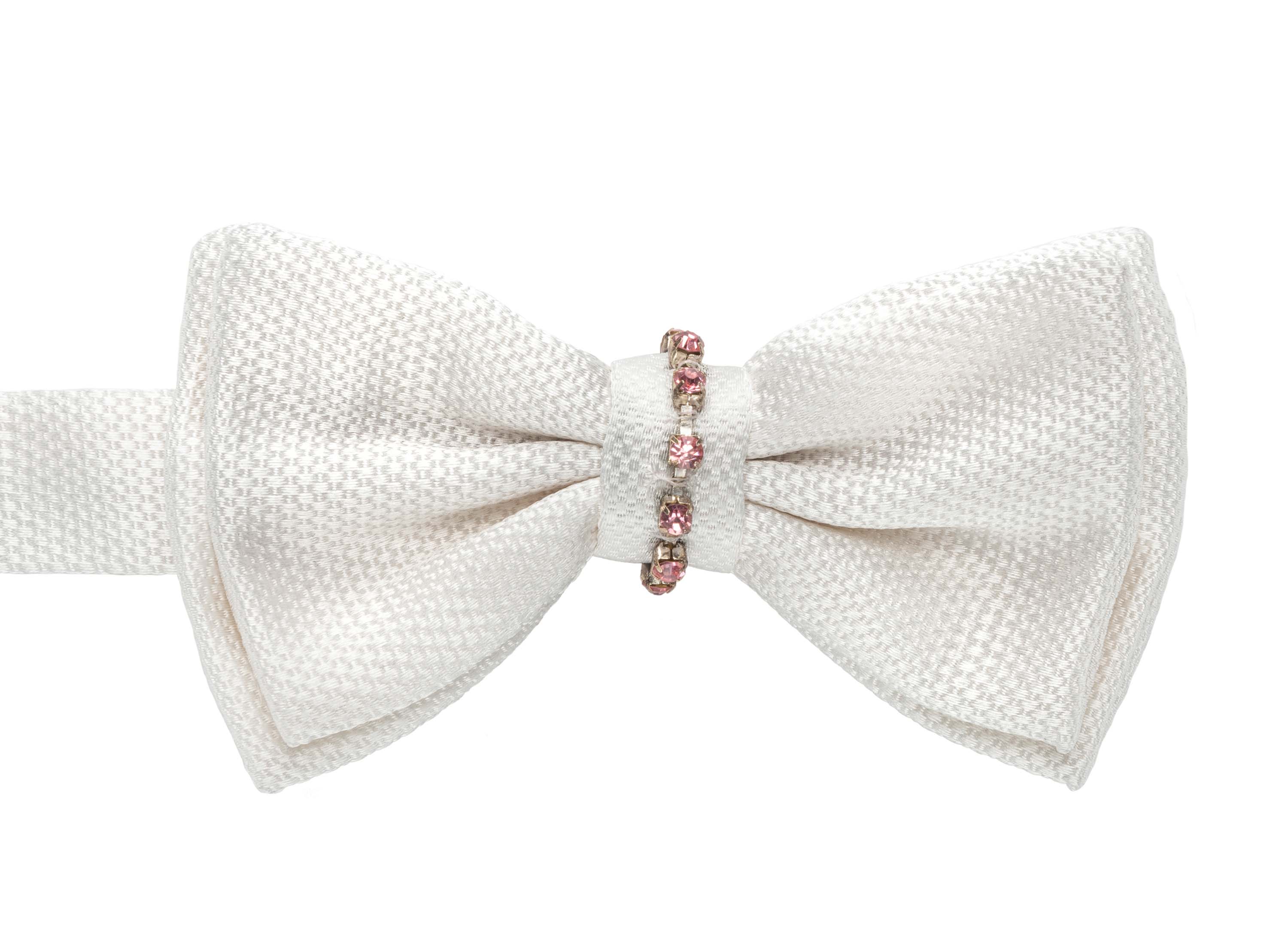 Gioello Bow Tie (100% Silk, White)