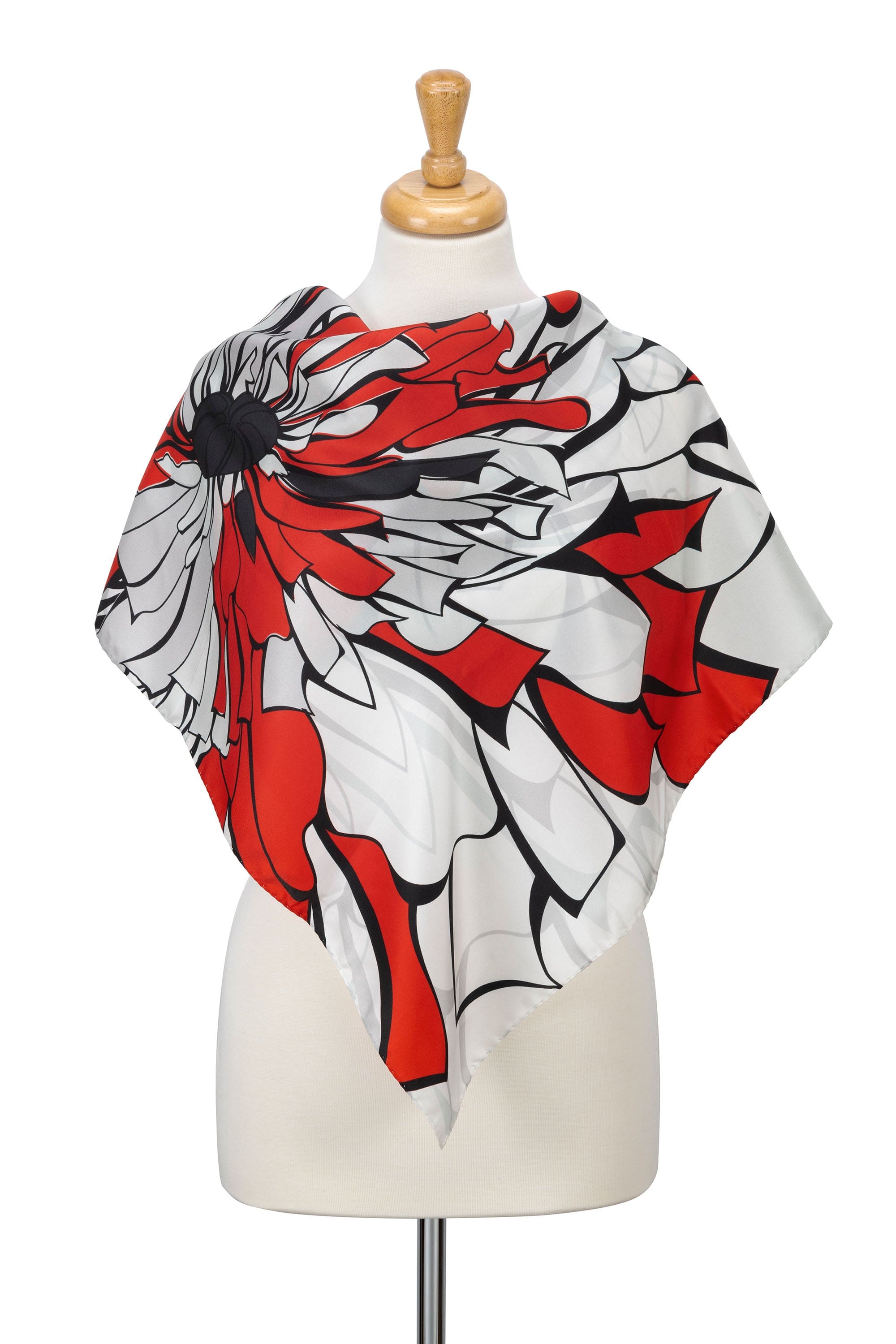 Vento D’Amore Silk Foulard (100 % Silk, Red and White)