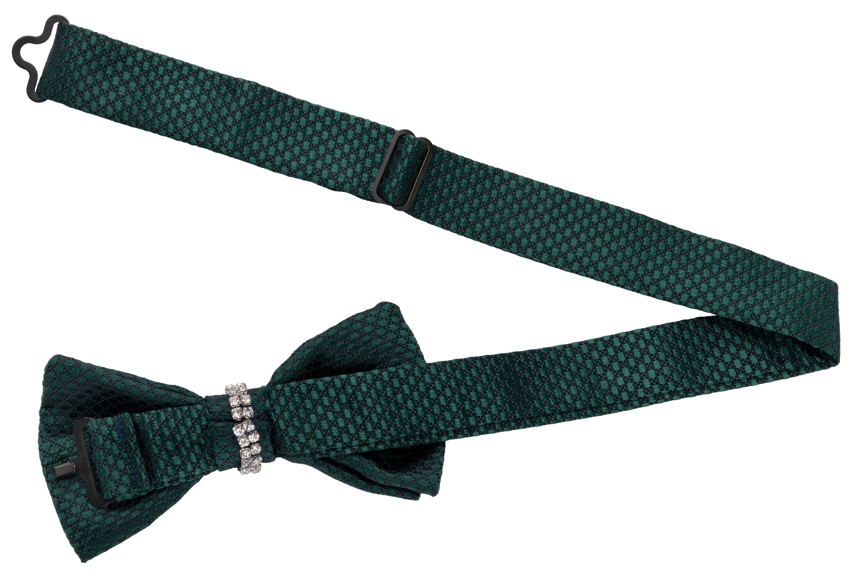 Lucky Bow Tie with Crystals (100% Silk, Green)
