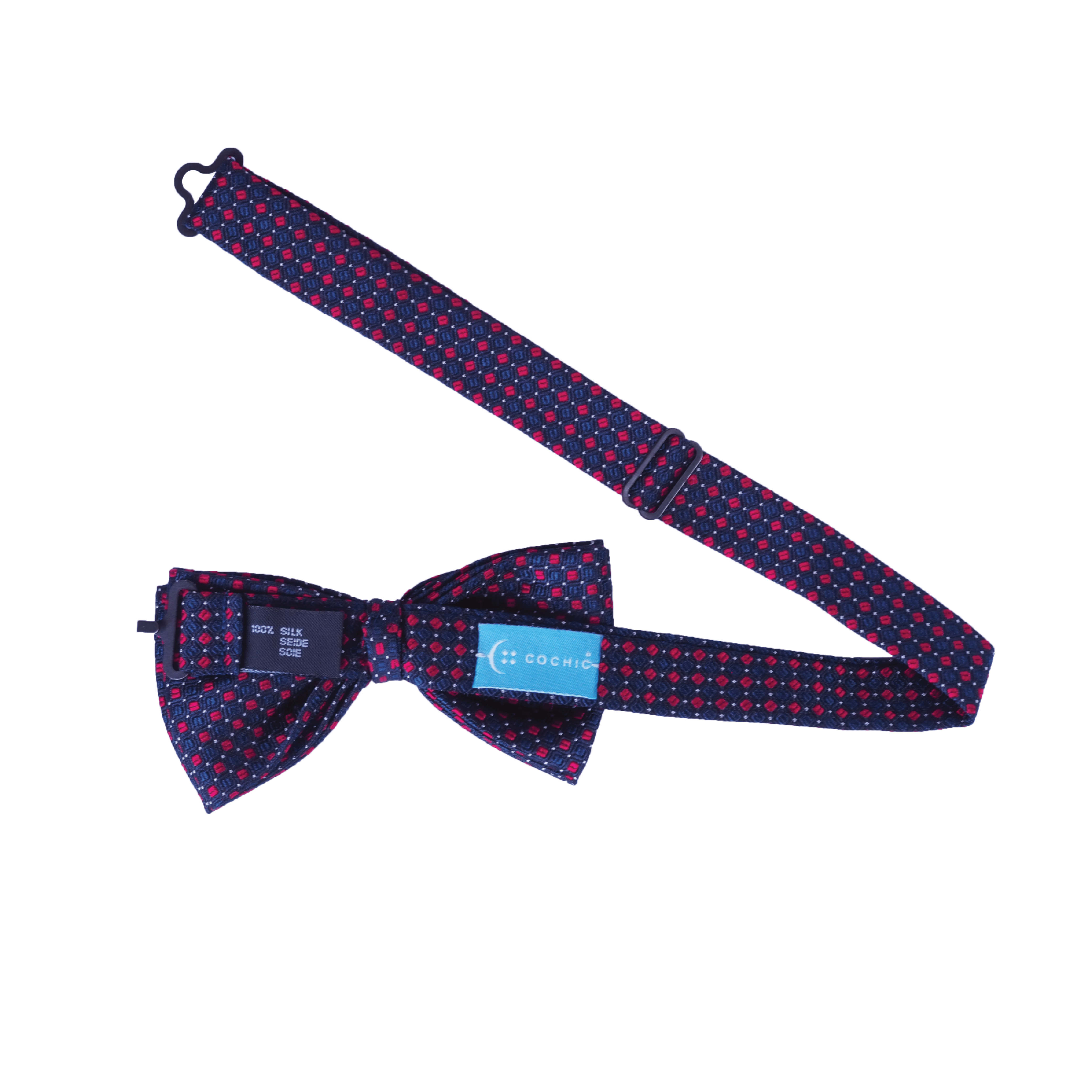 Scarlet Checkmate Bow Tie (100% Silk)