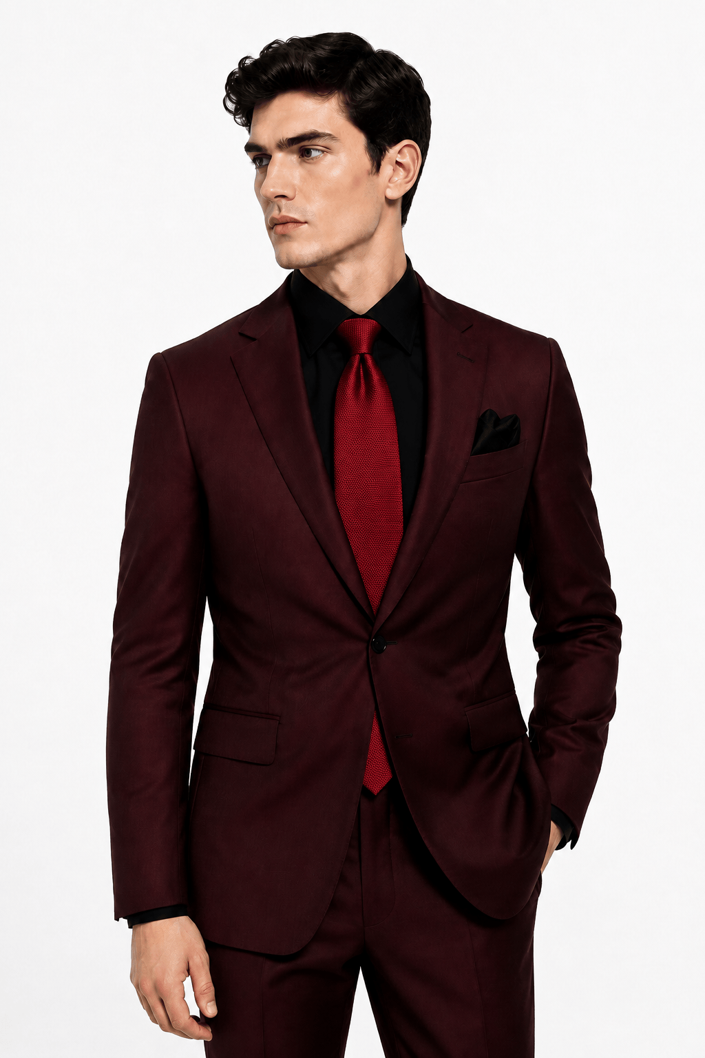 Valentino Red Tie (100% Silk, Red)