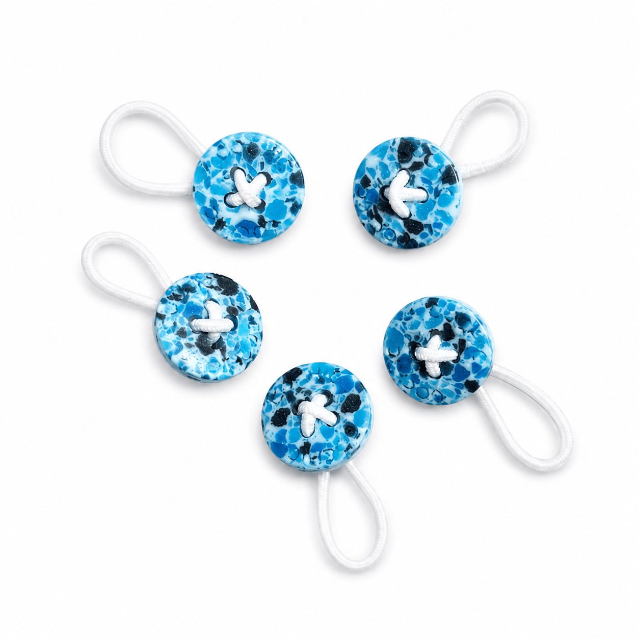UPCYCLED PLASTIC BUTTON EXTENDER - BLUE (5PCS)
