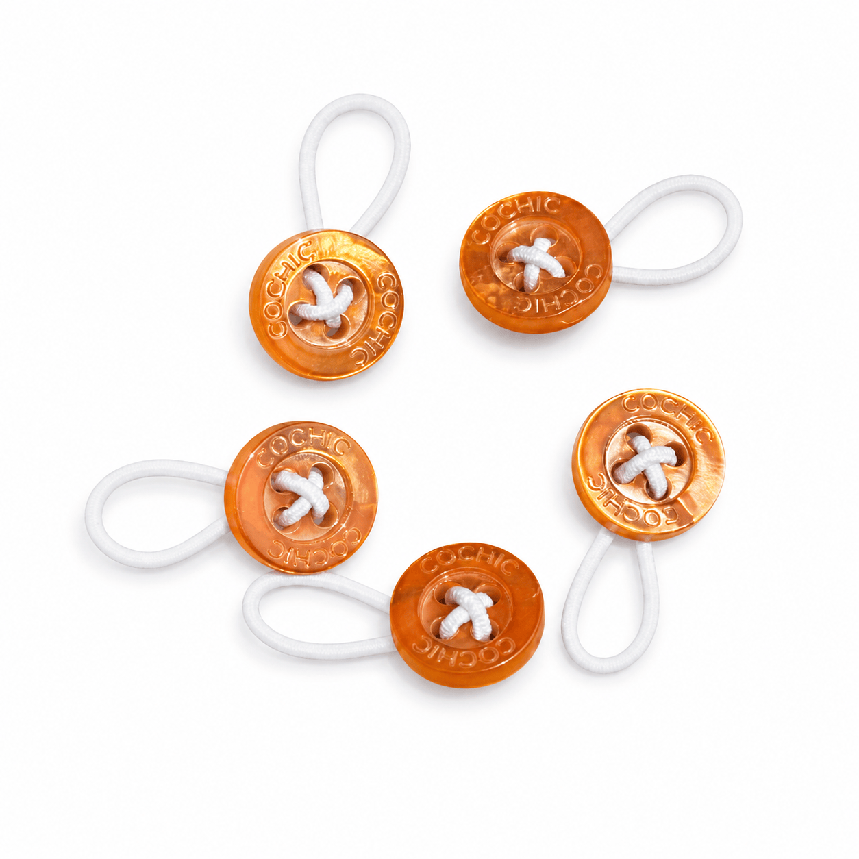 MOTHER OF PEARL BUTTN EXTENDER - ORANGE (5PCS)