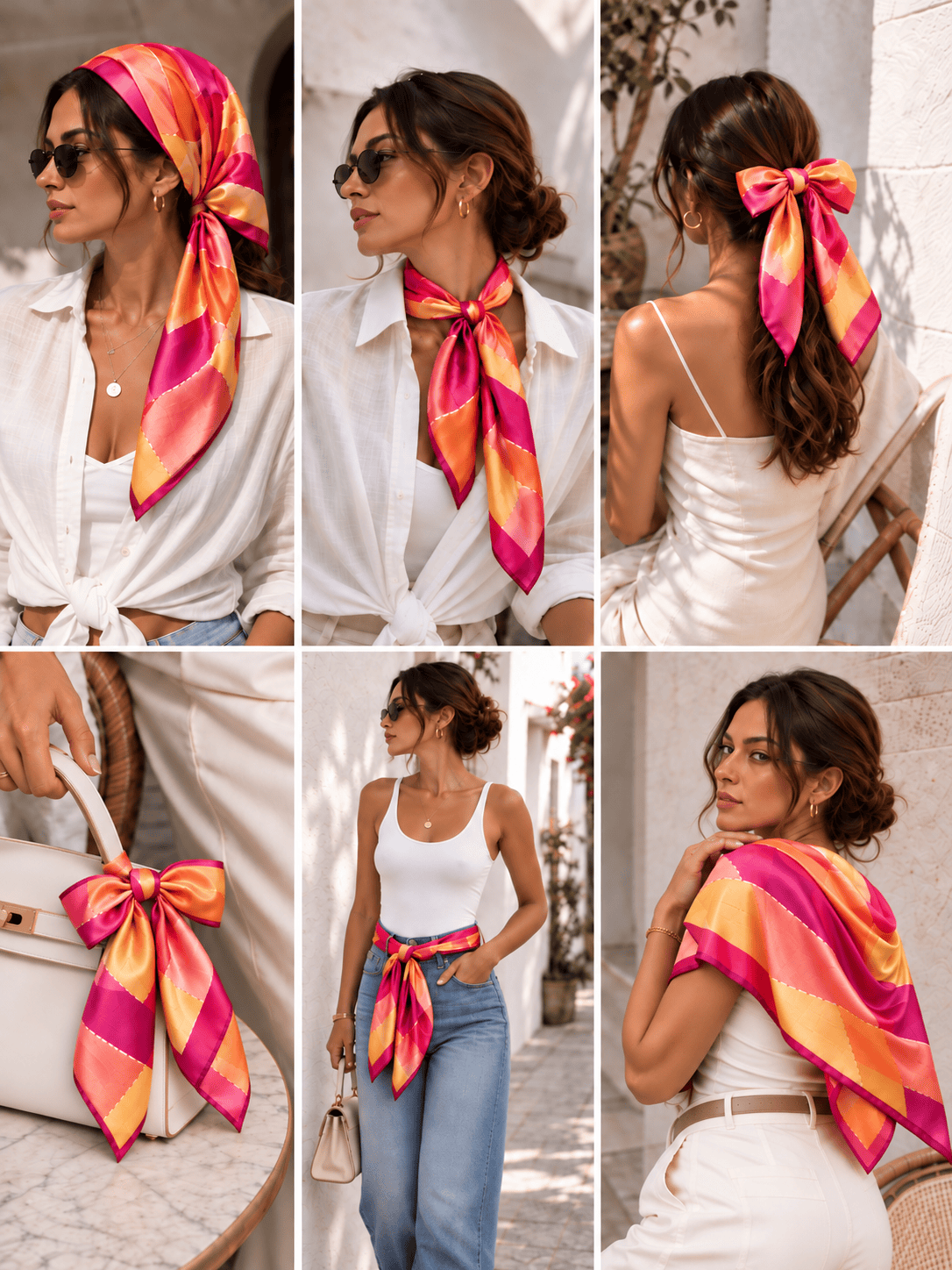 Cotnoir Summer Sunset silk foulard - Cochic