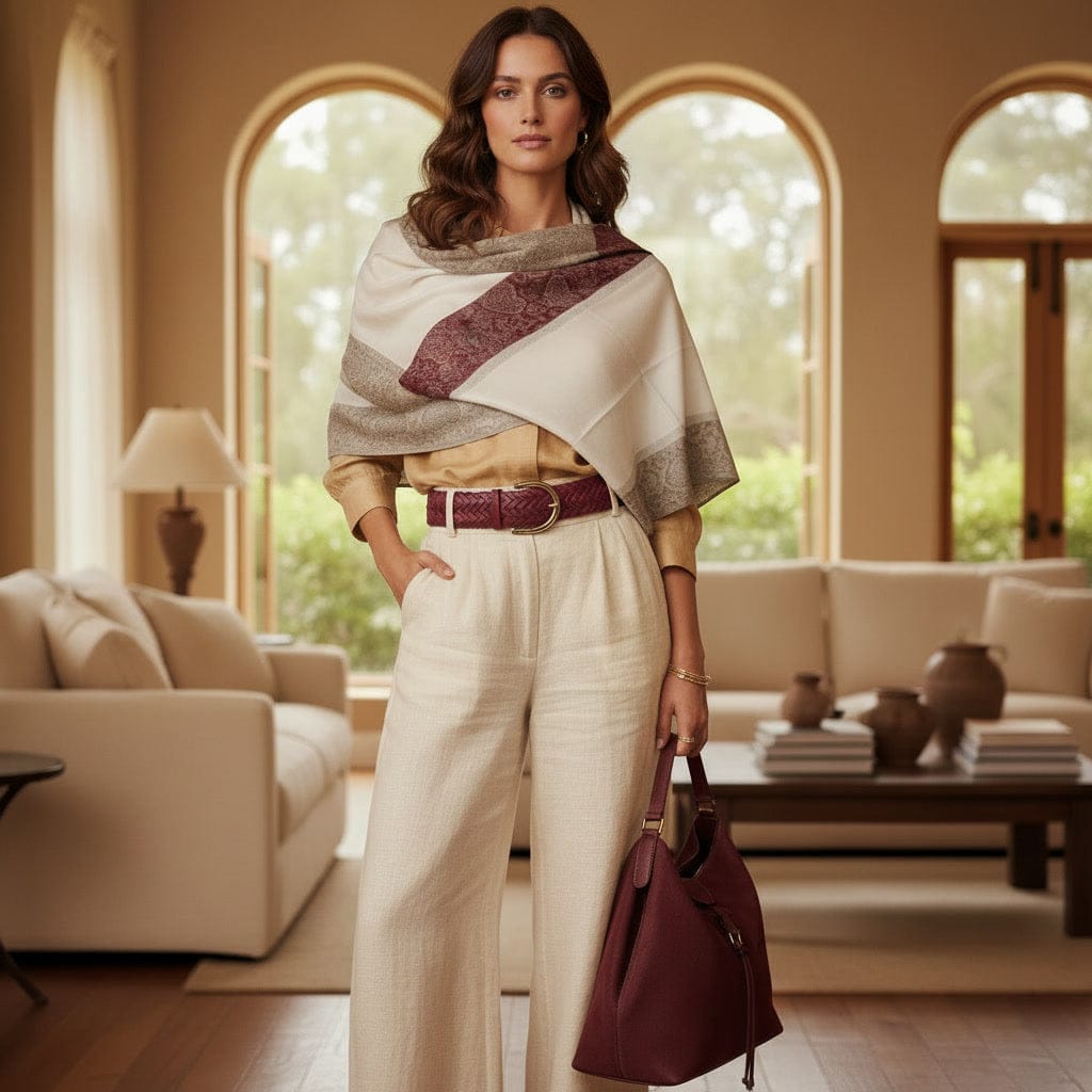 CASHMERE FINE WOOL SHAWL - MAHA