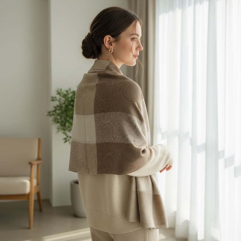 CASHMERE FINE WOOL SHAWL - ELIF