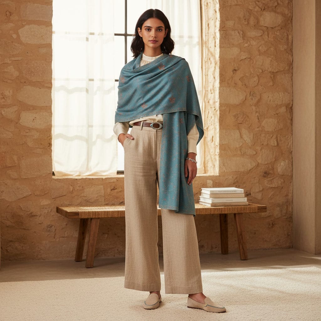 CASHMERE FINE WOOL SHAWL - ALIYAH