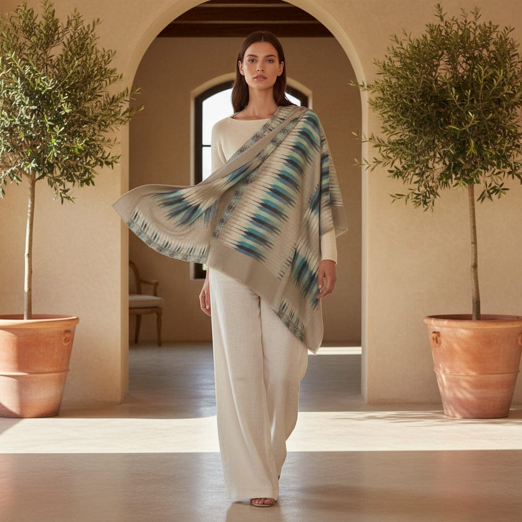 CASHMERE FINE WOOL SHAWL - NOURIA