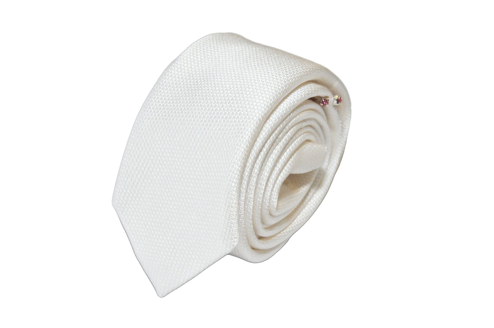Gioiello Tie (White silk)