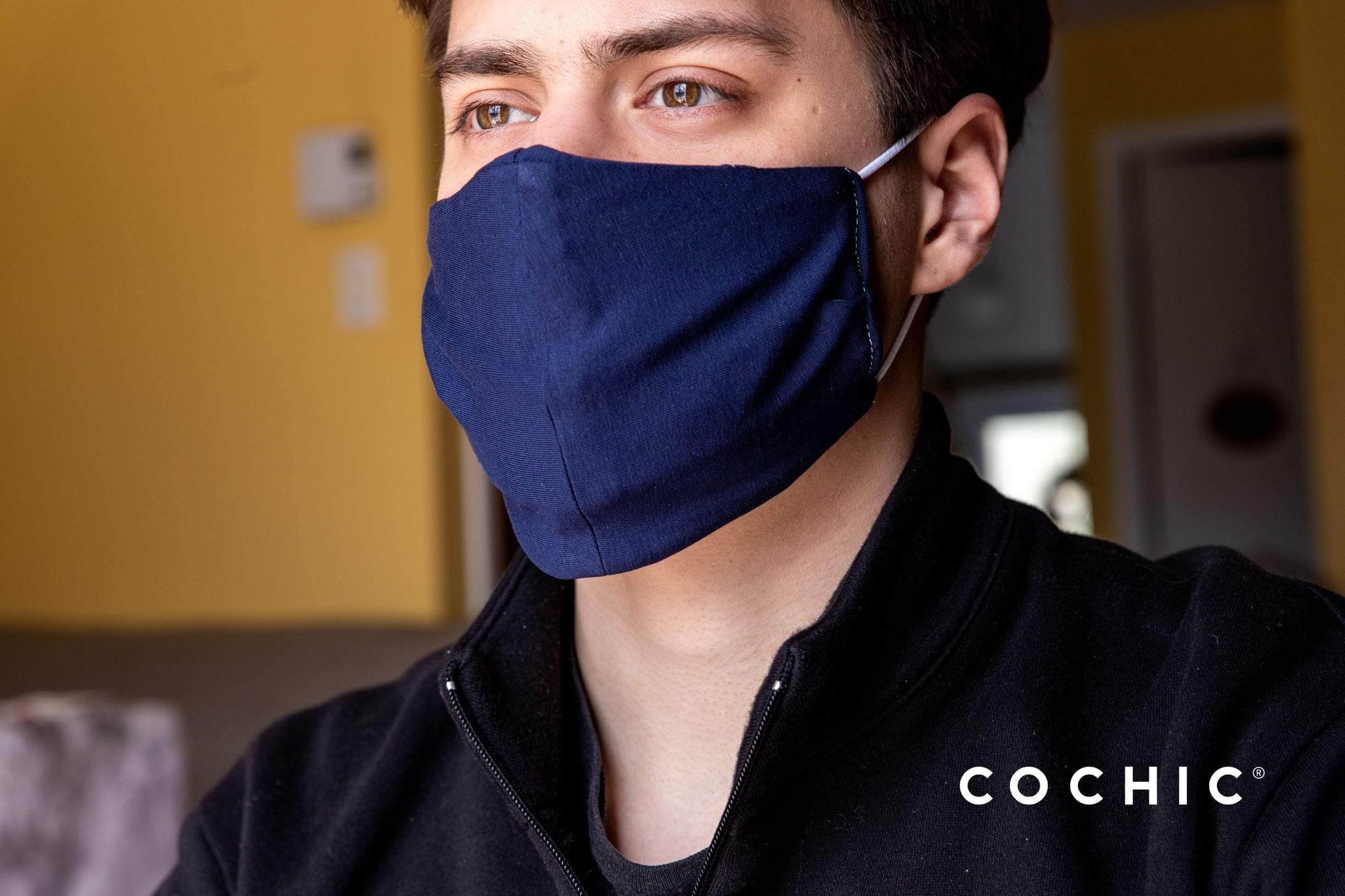 Antibacterial Mask Solid Blue Navy - Cochic
