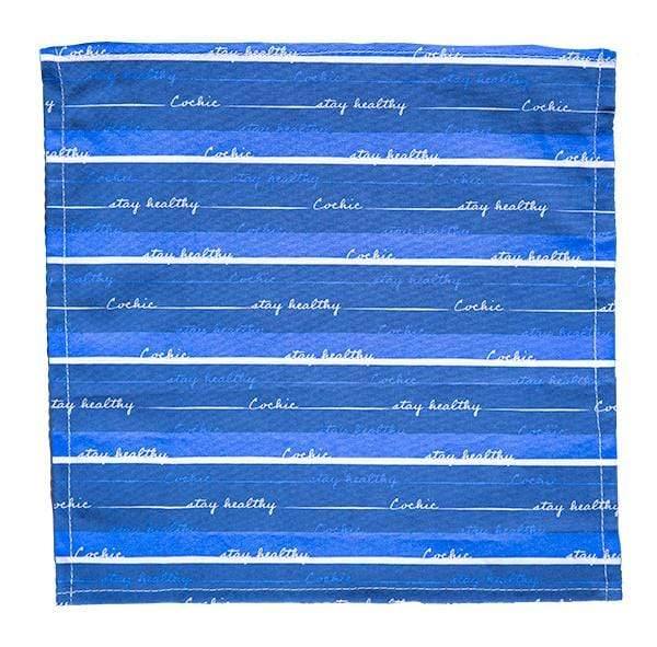 "Stay Healthy" - Pocket Square - Antibacterial Cotton - Blue