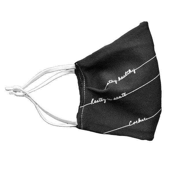 Antibacterial Mask Striped Black "Stay Healthy" - Cochic